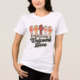 Everyone Is Welcome Here Idaho Teacher Support Mar Tri-Blend Shirt