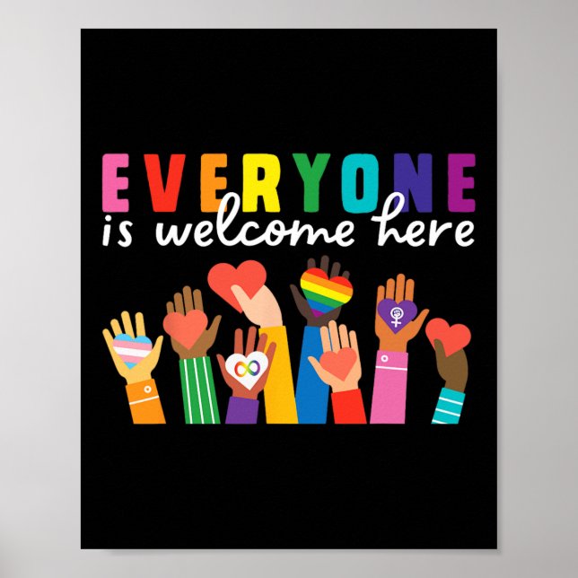 Everyone Is Welcome Here Idaho Teacher Support Men Poster (Front)