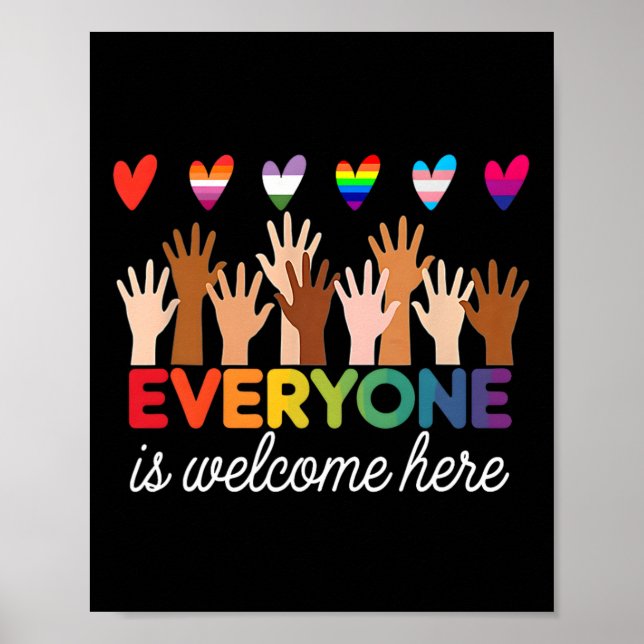 Everyone Is Welcome Here Idaho Teacher Support  Poster (Front)