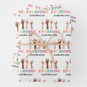 Everyone Is Welcome Here Idaho Teacher Wrapping Paper Sheet