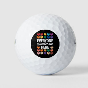Everyone Is Welcome Here LGBTQ Golf Balls