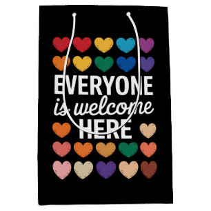 Everyone Is Welcome Here LGBTQ Medium Gift Bag