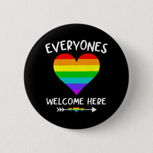 Everyone Is Welcome Here Lgbtq Pride Ally Lgbt 6 Cm Round Badge