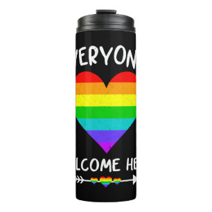 Everyone Is Welcome Here Lgbtq Pride Ally Lgbt Thermal Tumbler