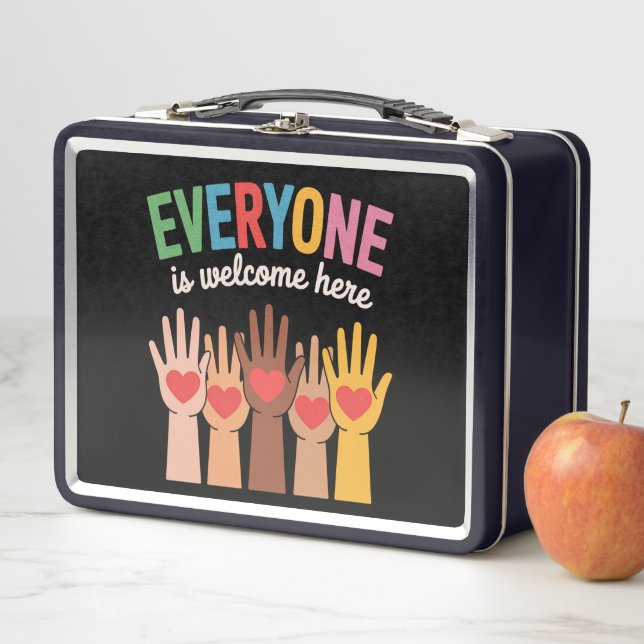 Everyone Is Welcome Here Metal Lunch Box (In Situ)