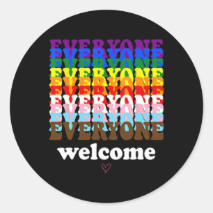 Everyone Is Welcome Here Pride Month Lgbtq Rainbow Classic Round Sticker