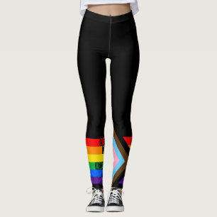Everyone is Welcome Here (Progress Pride) Flag Leggings
