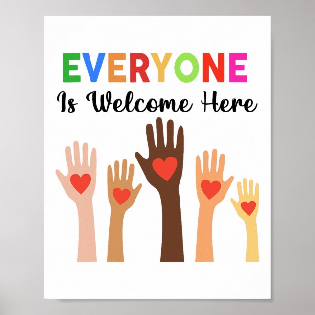Everyone Is Welcome Here Teacher  Poster (Front)