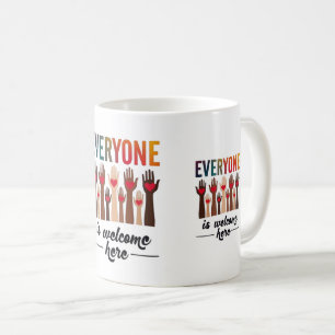 Everyone Is Welcome Here - USA Diversity & Unity Coffee Mug