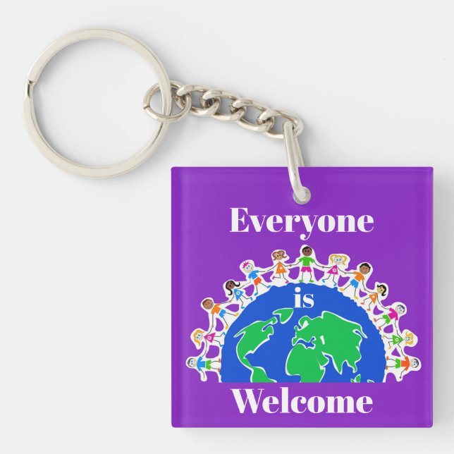 Everyone is Welcome Keychain (Front)