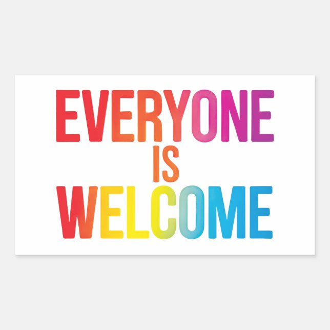 Everyone is welcome  rectangular sticker (Front)