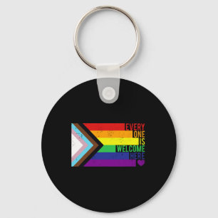 Everyone Is Welcome To Trans Gay Lgbtq Rainbow Pri Key Ring