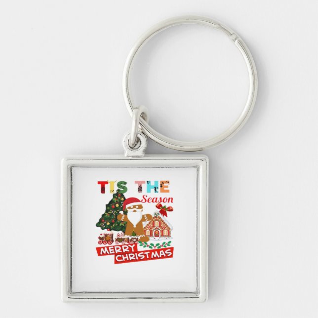 Everyone Loves A At Christmas Christmas Santas Com Key Ring (Front)