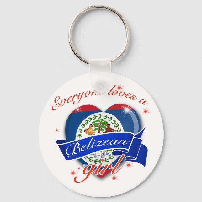 Everyone loves a Belizean girl Key Ring (Front)