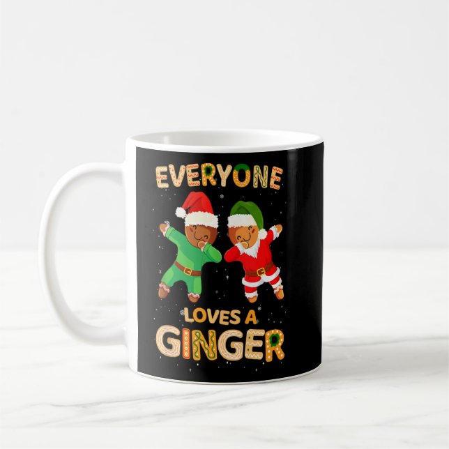 Everyone Loves A Ginger Funny Cute Gingerbread Chr Coffee Mug (Left)
