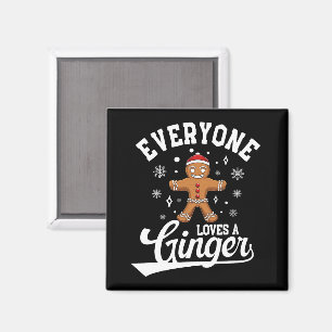 Everyone Loves A Ginger, Gingerbread Santa Xmas Magnet