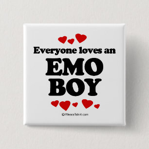 Everyone loves an Emo boy 15 Cm Square Badge