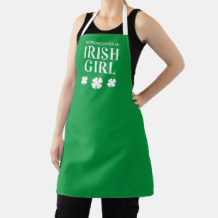 Everyone loves an Irish girl cute St Patrick's Day Apron