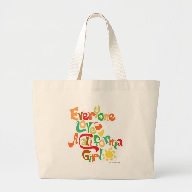 Everyone Loves California Girls Large Tote Bag (Front)