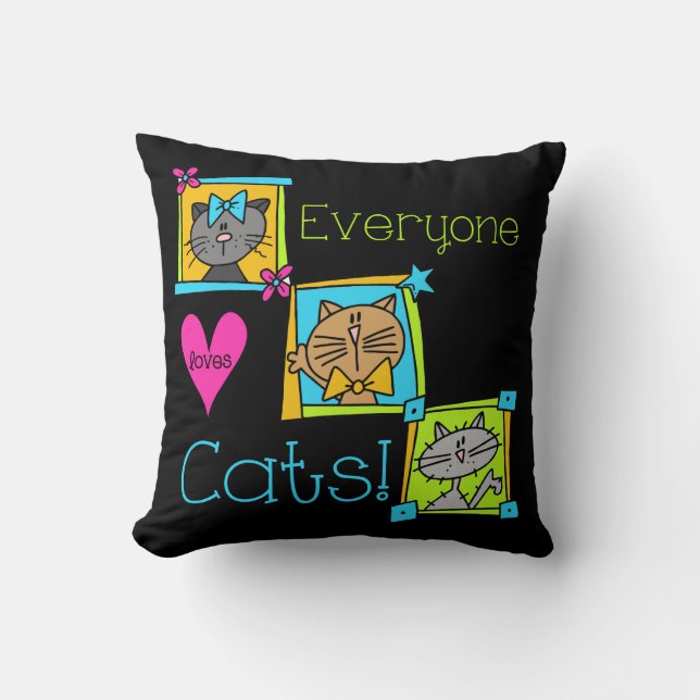 Everyone Loves Cats Cushion (Front)