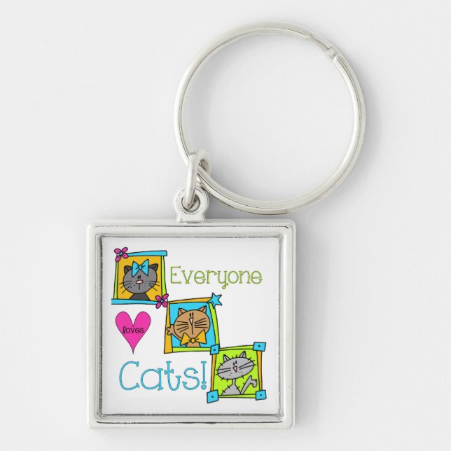 Everyone Loves Cats Key Ring (Front)