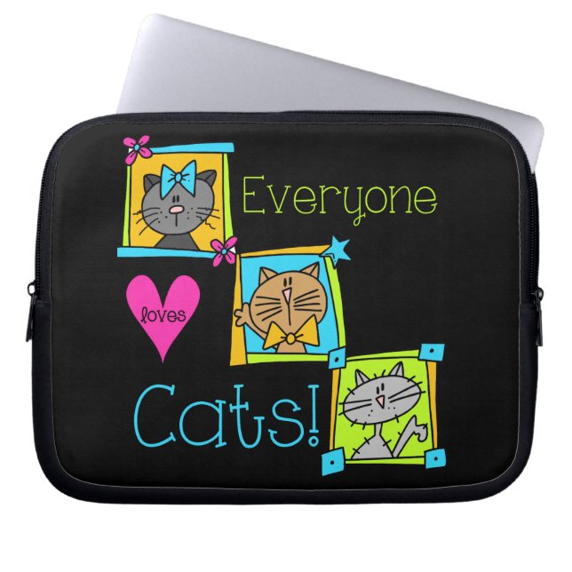 Everyone Loves Cats Laptop Sleeve (Front)