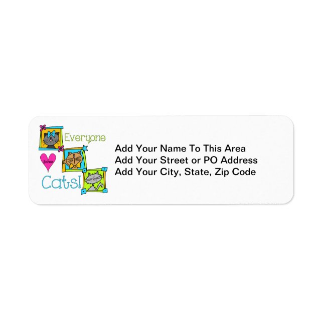 Everyone Loves Cats Return Address Label (Front)