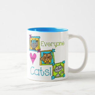 Everyone Loves Cats Two-Tone Coffee Mug