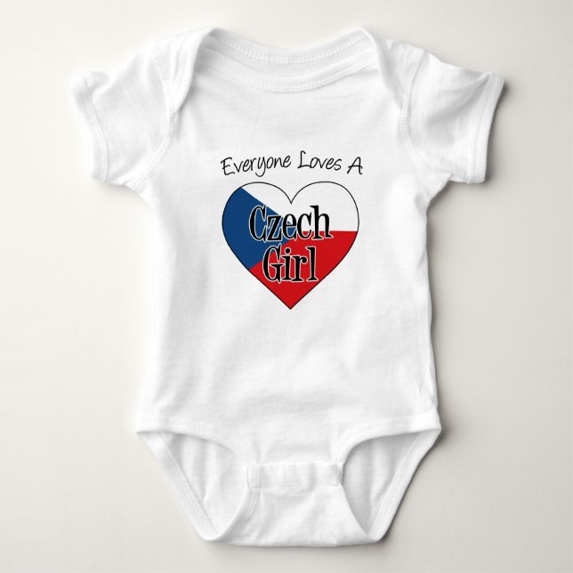 Everyone Loves Czech Girl Baby Bodysuit (Front)