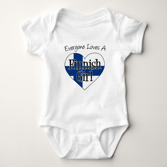 Everyone Loves Finnish Girl Baby Bodysuit (Front)