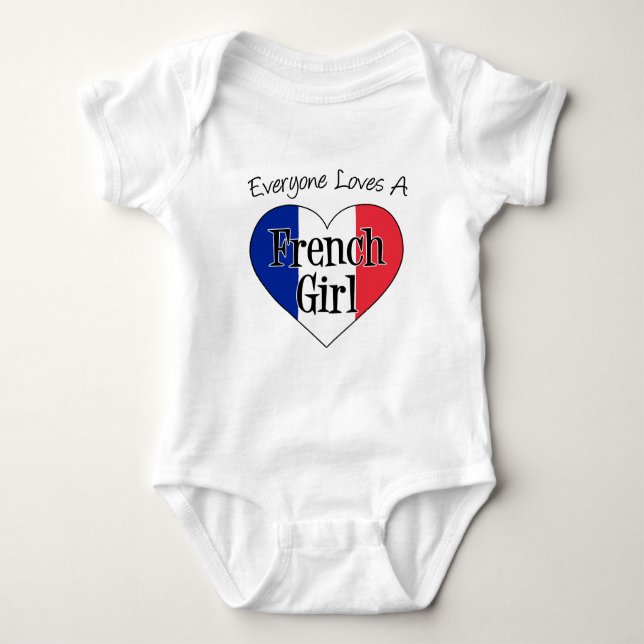 Everyone Loves French Girl Baby Bodysuit (Front)