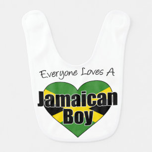 Everyone Loves Jamaican Boy bib