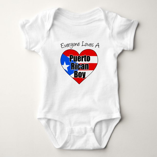 Everyone Loves Puerto Rican Boy Baby Bodysuit (Front)