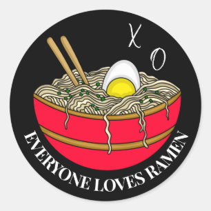 Everyone Loves Ramen   Funny Food Pun Magnet Classic Round Sticker