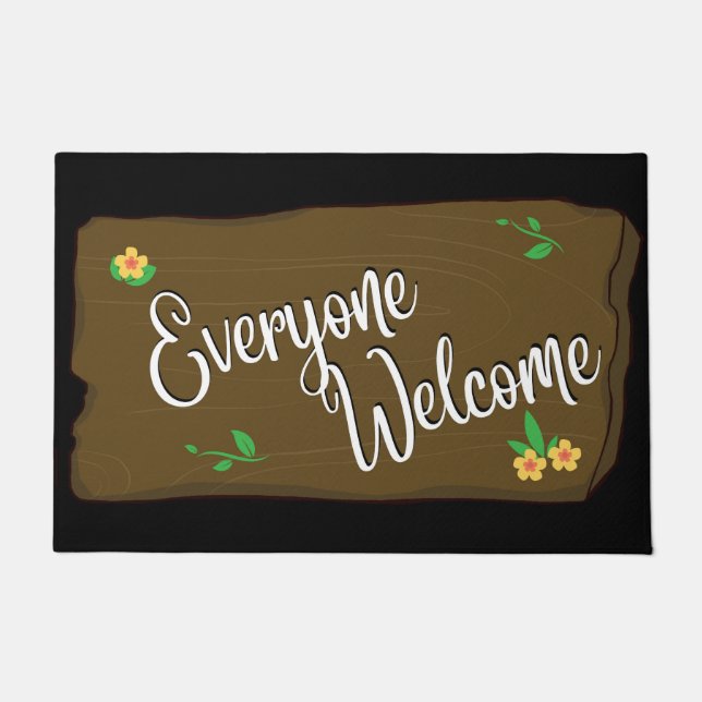 Everyone Welcome doormat (black) (Front)