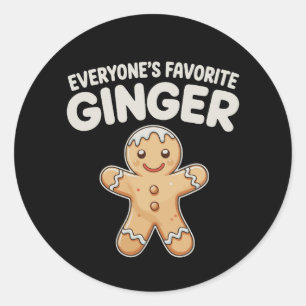 Everyone's Favourite Ginger Gingerbread Christmas Classic Round Sticker