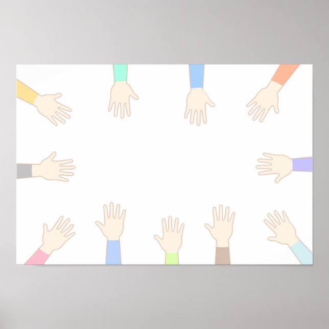 Everyone's hands, connecting hands. poster (Front)