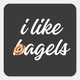 Everything bagel lovers i like bagels minimalist square sticker