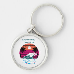 Everything Comes in Waves Key Ring