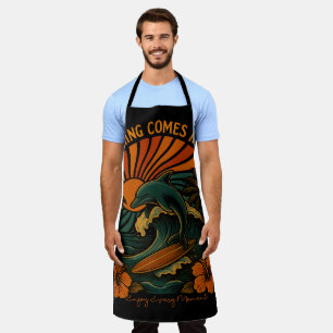 Everything Comes In Waves Retro Apron