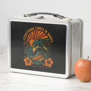Everything Comes In Waves Retro Metal Lunch Box