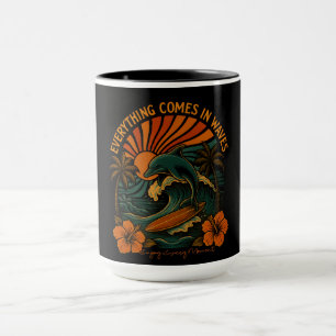 Everything Comes In Waves Retro Mug