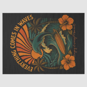Everything Comes In Waves Retro Tissue Paper