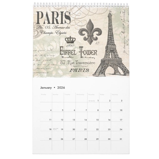 Everything French calendar (Jan 2026)