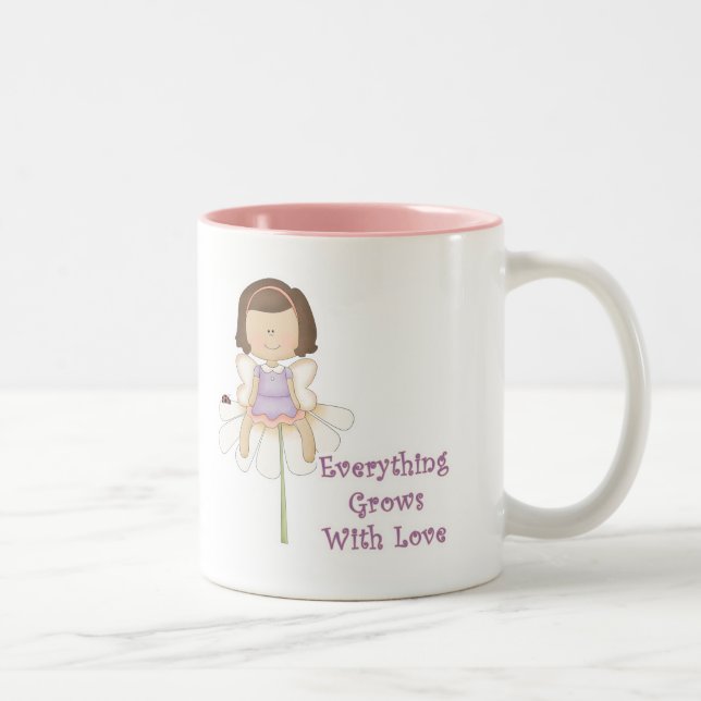Everything Grows WIth Love Fairy Two-Tone Coffee Mug (Right)