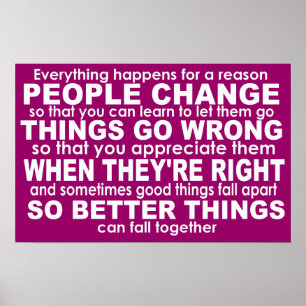 Everything Happens for a Reason Inspirational Wht Poster