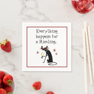 Everything Happens for a Riesling Wine Pun Napkin