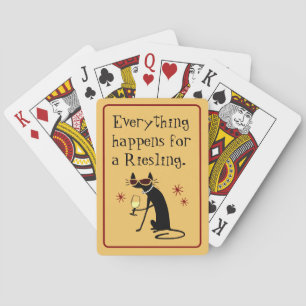 Everything Happens for a Riesling Wine Pun Playing Cards