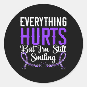 Everything Hurts But Im Still Smiling Lupus Awaren Classic Round Sticker