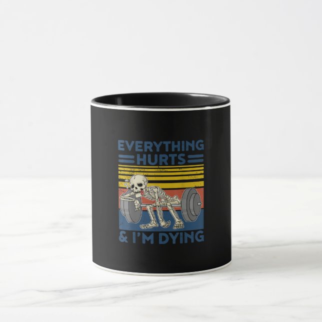 Everything Hurts Weightlifting Ness Gym Gift Mug (Center)